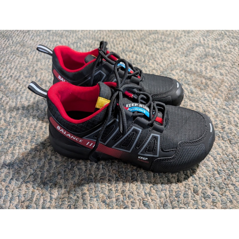 Hike Balance Keep Running Trail Sneakers Black Red Mens Size 39 Low Top Shoes